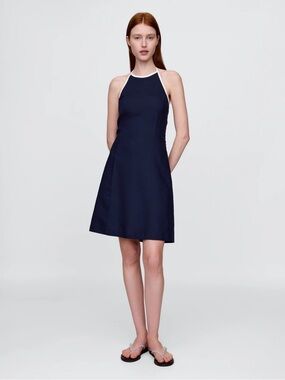 GAP Navy Halter Dress with White Trim